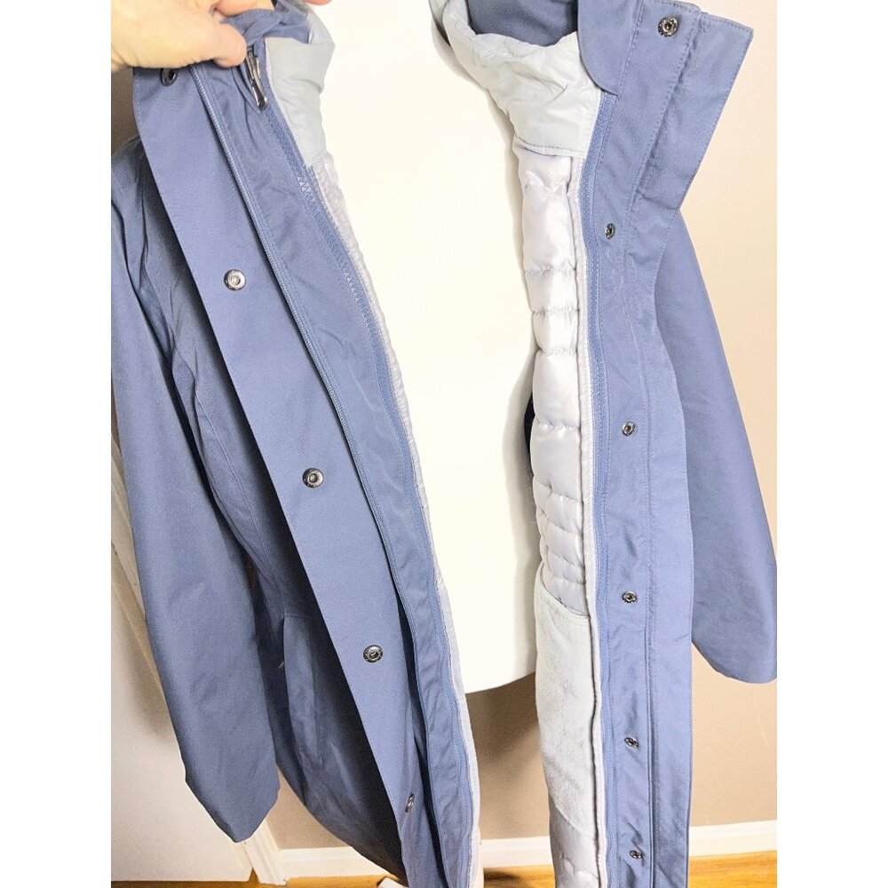 Swiss Tech 3 in 1 Coat Puffer Parka Raincoat Gray Winter Gorpcore Cabin Womens L - Picture 5 of 14